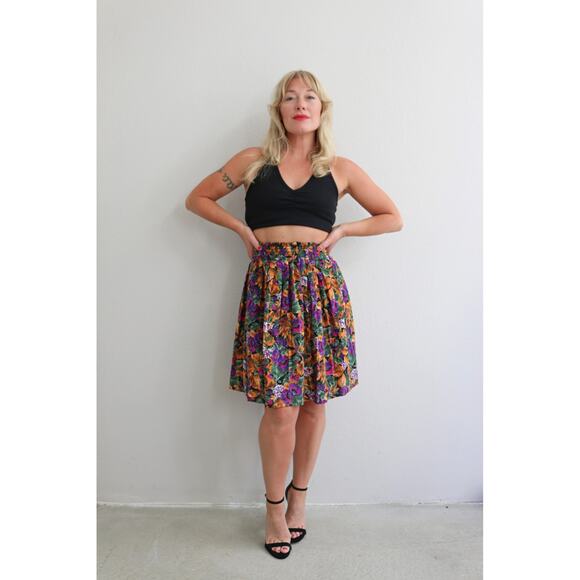 1980's Vintage Freddie's Best A-Line Pleat Skirt Women's MD LG 25" to 32" Waist - Picture 8 of 9